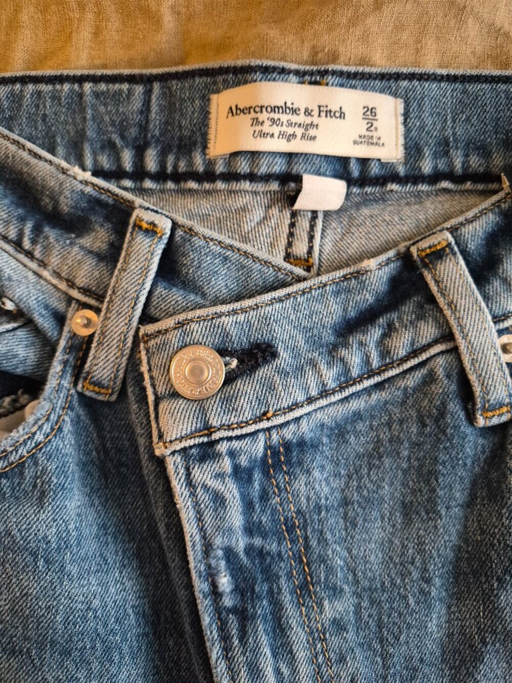 Jeans The 90's straight ultra high rise Curve love Abercrombie & Fitch Size 26R - Picture 2 of 6